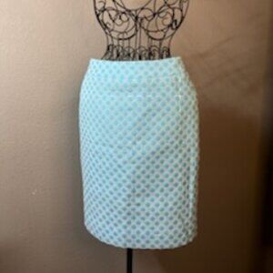 Vintage Antonio Melani blue polka dot pencil skirt